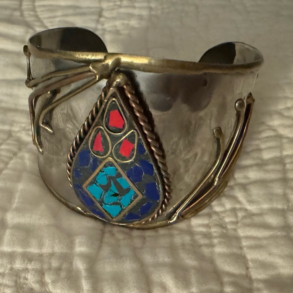 Embossed Metal Cuff Bracelet